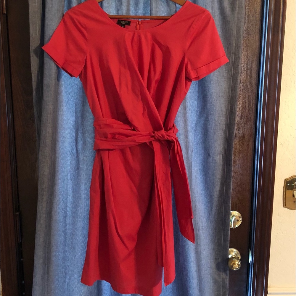 Talbots 8P Wrap Dress Persimmon Classic - Office - Date - Wedding Guest